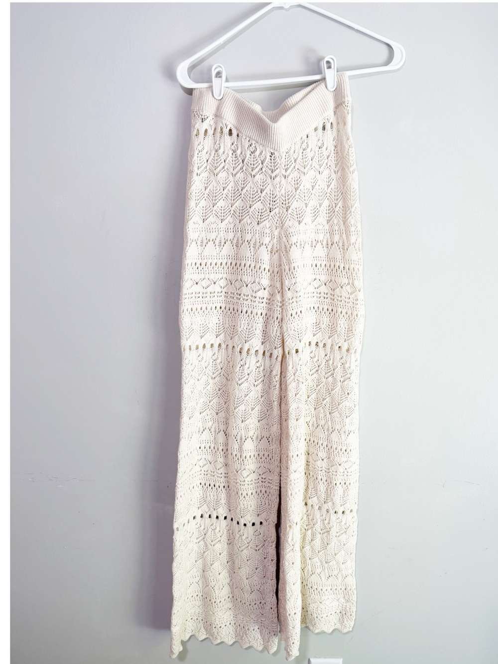 House of harlow 1960 crochet knit pants cream size medium - Picture 2 of 4